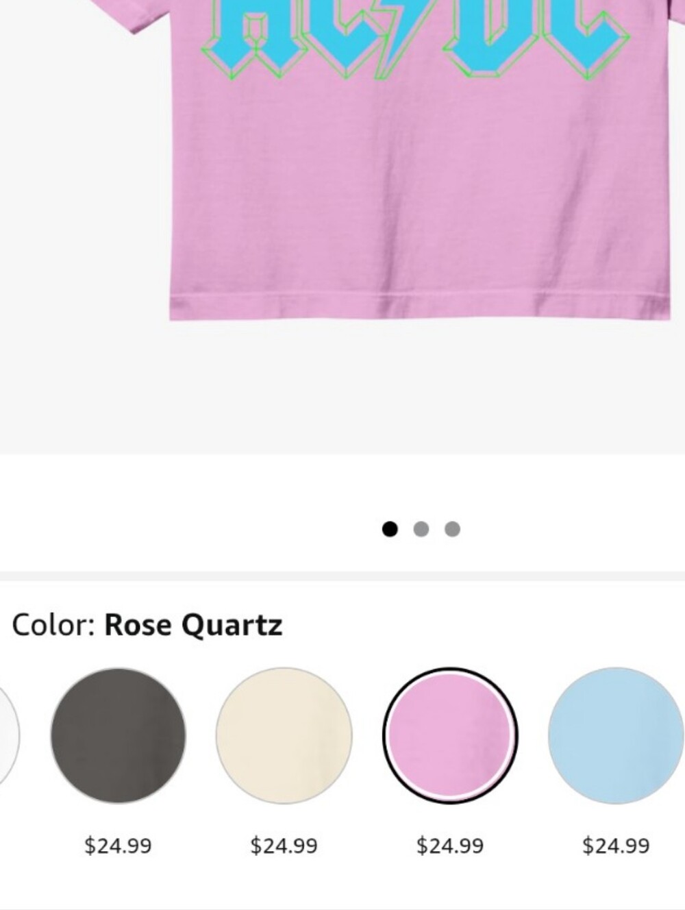 Comfort Colors Pink AC/DC Neon Flame Crop Top - Picture 3 of 6